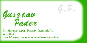 gusztav pader business card